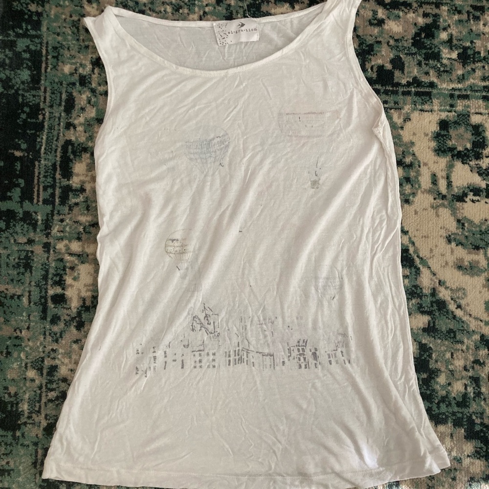 Elegant White Graphic Tank Top
